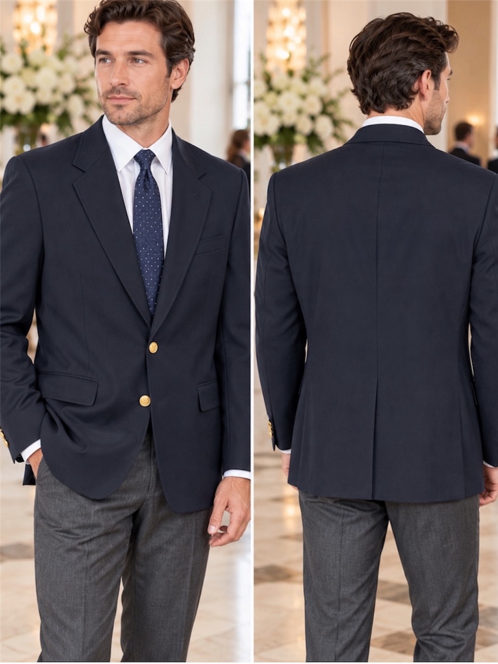 Brooks Brothers VTG Blazer Men 42 LG Navy Blue Wool Brooksease USA Gold Buttons